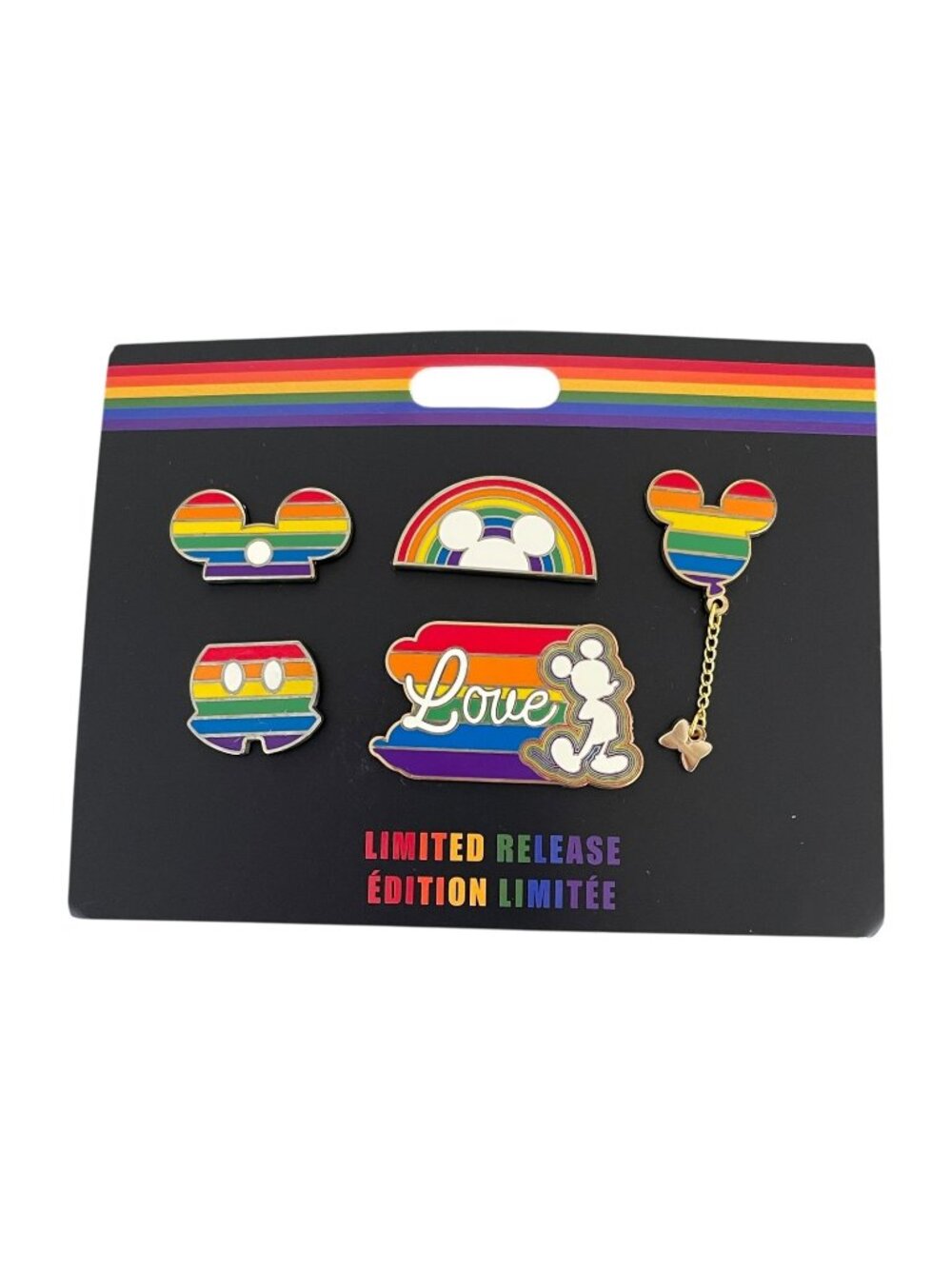 Disney Store Rainbow Collection Mickey Mouse Love Pride Limited Release Pin Set